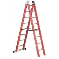 Професионална стълба фибростъкло Svelt V2  2x8, изолация 10 000 V